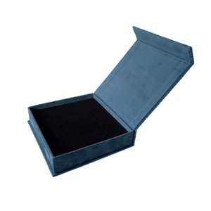 Crystal Soft Velvet Jewelry <b>Box</b> Square Embossed Logo Magnetic Foam Inner Gift Packaging Shenzhen China - Product Image 5