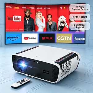 โปรเจคเตอร์ 4K จากผู้ผลิตโดยตรง 1850ANSI โฟกัสอัตโนมัติ OEM แบรนด์ส่วนตัว ระบบเสียงไฮไฟสเตอริโอ ลำโพงในตัว สำหรับการศึกษาและการประชุม - Product Image 1
