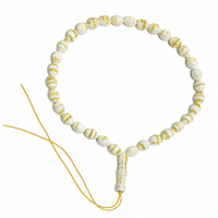 33 Butir Tasbih Oval Imitasi Amber, Tasbih Muslim Bermotif Marmer, untuk Ibadah Islam & Hadiah Idul Fitri