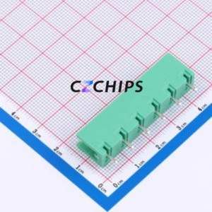 MX2EDGV-7.62-06P-GN01-Cu-A Plug-in Terminal Block Through hole,P=7.62mm Connector Board-to-Board / Socket Open 1x6P 7.62mm Green - Product Image 2