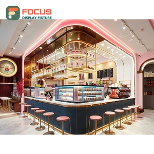 Vitrina Contemporánea para Cafetería, Mueble de Exhibición de Madera Laminada para Tienda Minorista, Vitrina Comercial para Cafetería - Product Image 6