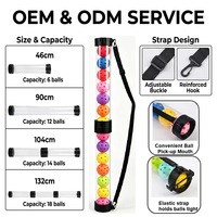 OEM ODM Personnalisé – Tube de ramassage de balles de pickleball détachable en 2 parties, 104 cm, avec 14 balles de couleurs aléatoires – Ramasseur de balles portable