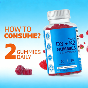 Integratore di calcio, vitamina D3K2, caramelle gommose ad alta attività, densità ossea migliorata e immunità potenziata - Product Image 2