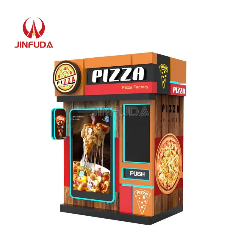 New Business Fast Food Outdoor Pizza Vending Machine Hot Food Pizza Robot Vending Machine With Microwave Heating Function
