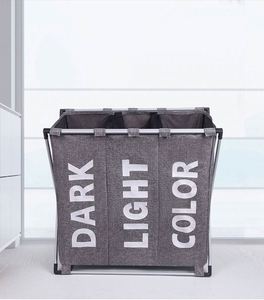 Cesto de Ropa Sucia de 3 Niveles Amzn con Marco de Aluminio, Bolsa Resistente para Ropa Sucia, para Baño, Dormitorio, Hogar - Product Image 2