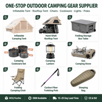Tente de camping gonflable Zentopia 420D Oxford PVC à colonnes d'air 12m² Tente familiale Glamping quatre saisons Double porte Cheminée Montage rapide