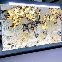 Dalle de marbre blanc Onyx Pandora rétroéclairée, carrelage de marbre Patagonia, pierre naturelle polie moderne de luxe, brésilienne