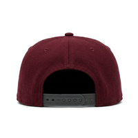 Premium OEM gepersonaliseerde wijnrode flat brim rope hat groothandel gestructureerde 5-panel streetwear snapback baseball cap voor heren