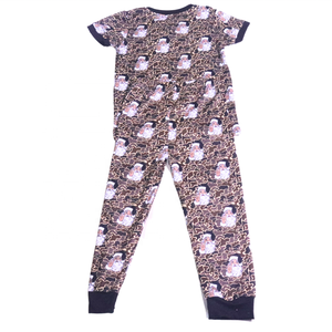 KERUI Boutique <span class=keywords><strong>de</strong></span> Noël personnalisée Camouflage <span class=keywords><strong>de</strong></span> chasse Père Noël imprimé 2 pièces vêtements <span class=keywords><strong>de</strong></span> nuit à manches courtes pour garçon pour le printemps - Product Image 1