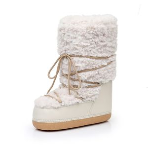 Botas de Nieve de Moda para Mujer, Estilo Ruso, con Forro de Piel Extraíble, Cálidas para Invierno - Product Image 2
