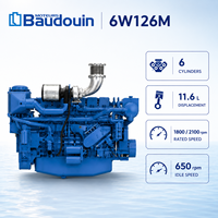 Semua Mesin Diesel Propulsi Kelautan Model Baudouin 6W126M 4 Tak 6 Silinder 294kW 331kW untuk Kapal Komersial dan Kapal Tunda