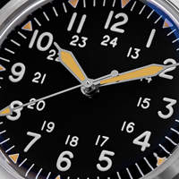 Montre automatique vintage de pilote, mouvement NH35A, lumineuse, étanche 200M, bracelet en nylon, montre de plongée, vente en gros par petites séries