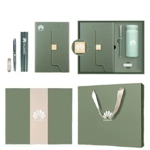 Set di scatole di regali aziendali di lusso con Logo personalizzato quaderno con chiavetta USB 16G e penna per ufficio forniture per Festival Set regalo