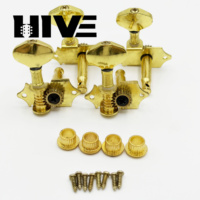 HIVE Plum Blossom Handle Open Type Tail-hole 2R2L 4 String Ukulele Tuning Peg Accessories for 4 String Ukulele with Gasket Screw