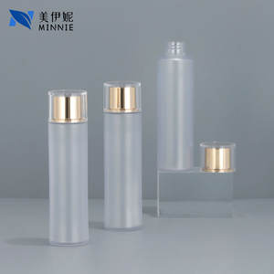 Botella Transparente Esmerilada Minnie para Desmaquillante, 120 ml, Envase Cosmético Cilíndrico de Plástico con Tapa Acrílica Electrochapada - Product Image 2