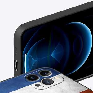 <span class=keywords><strong>Coque</strong></span> de téléphone de luxe drapeau français pour <span class=keywords><strong>iPhone</strong></span> 13 15 14 12 Mini 11 16 Pro MAX XR X SE XS 7 8 Plus Housse de protection en silicone noir - Product Image 4