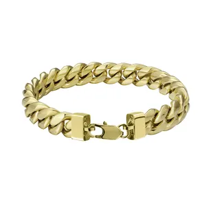 Hot Sale Fashion 24k Gold Plated Bracelets Jewelry Gold Miami Cuban Link Bracelet Chain