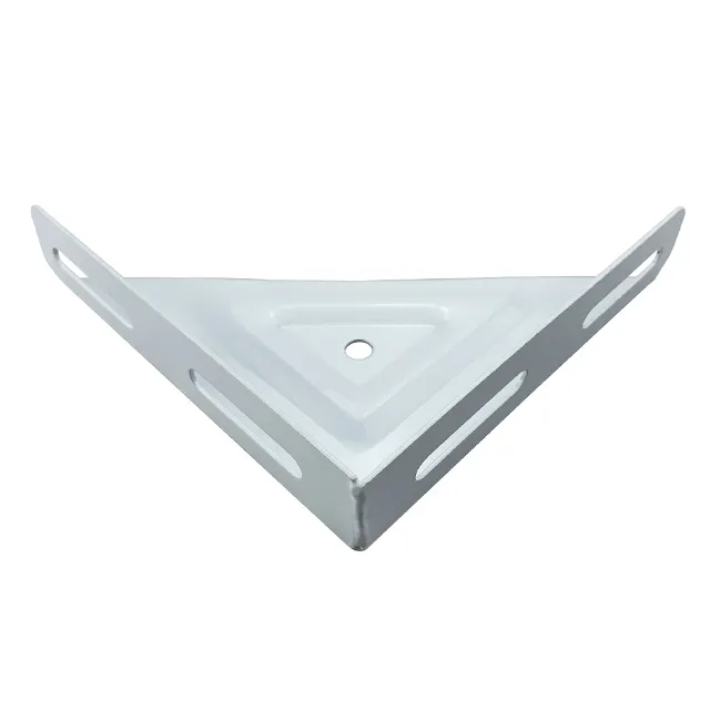 Soportes de esquina triangulares de Metal blanco personalizados, de alta calidad, 3 lados, soportes de estante flotante