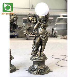 Estatua de lámpara de Ángel para niños de fibra de vidrio estatua de figura occidental - Product Image 3