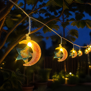 Ramadan Eid Islamic Style <strong>LED</strong> <strong>Star</strong> &amp; Moon Lights IP44 Waterproof Customizable Length Indoor/Outdoor Use 110V-220V - Product Image 2