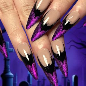 <span class=keywords><strong>Faux</strong></span> <span class=keywords><strong>ongles</strong></span> <span class=keywords><strong>Halloween</strong></span> Fournitures Long Cercueil Noir Violet Presse sur <span class=keywords><strong>ongles</strong></span> avec boîte Private Label Grande Taille Colle sur les <span class=keywords><strong>ongles</strong></span> - Product Image 6