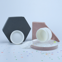 Pot en plastique blanc à double paroi à large ouverture avec couvercle à vis pour emballage de beurre corporel et de produits capillaires