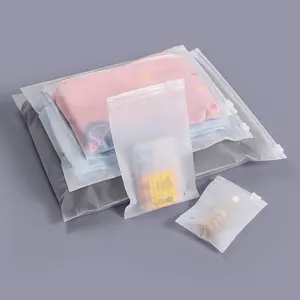 Kunden spezifische Kleidung Verpackung biologisch abbaubare Verpackung Kunststoff Reiß verschluss gefrostete transparente Tasche Reiß verschluss tasche Für Kleidung