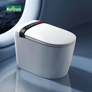 WC intelligent monobloc en céramique allongé avec capteur de pied automatique et fonction sanitaire pour salle de bain - Product Image 2