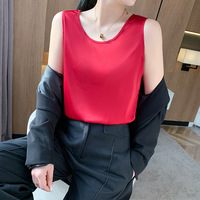 Camisole vintage en satin pour femme, col en V, sans soie, sous-vêtement d'été, Pure Desire
