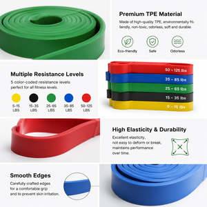 Ensemble de bandes de résistance TPE avec logo personnalisé, sans latex, respectueuses de l'environnement, pour la musculation en salle de sport, bandes de résistance pour tractions assistées - Product Image 3