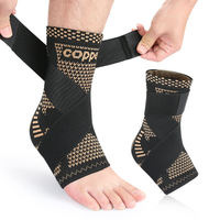 Chaussettes de compression en gros avec soutien de la cheville infusées au cuivre, attelle de cheville pour le basketball, la course et la montagne