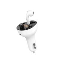 Émetteur Bluetooth 5.4 G57 pour voiture avec écouteurs sans fil détachables, charge rapide QC3.0 Type-C PD, adaptateur radio FM pour kit voiture, lecteur MP3