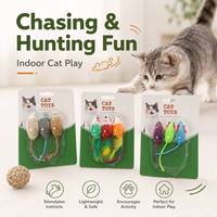 Lot de jouets en peluche pour chat en forme de souris, prêts à la vente au détail, jouets souris à plumes, styles variés pour les animaleries, OEM ODM, approvisionnement en gros