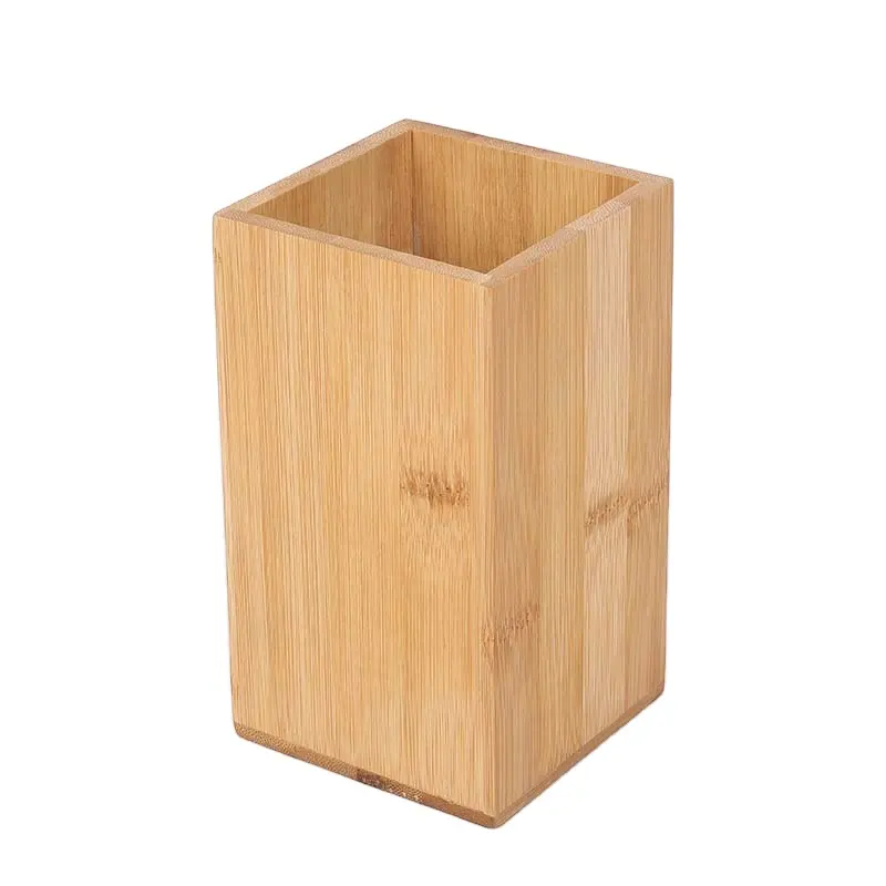 1 pièce porte-baguettes en bambou écologique, organisateur de vaisselle, support de stockage carré en bambou