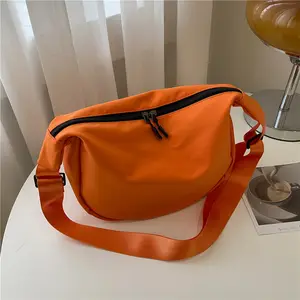 New large-capacity nylon canvas crescent bag simple solid color women's armpit bag