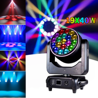 Projecteur à tête mobile 19x40W RGBW Bee Eyes avec effet anneau lumineux, zoom 8.5-45, contrôle par pixel, DMX512, 2800K-8500K, éclairage de scène pour mariage