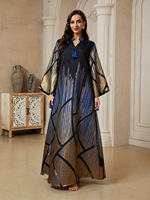 Vêtements islamiques noirs respirants pour femmes adultes, provenant de Dubaï, Arabie Saoudite, Abaya, robe musulmane du Golfe, manches longues, en polyester