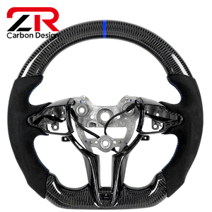Accesorios Interiores para Automóviles Hyundai Elantra <span class=keywords><strong>N</strong></span> I30N I20N Veloster <span class=keywords><strong>N</strong></span> <span class=keywords><strong>2019</strong></span>+, Volante de Fibra de Carbono Perforada/Cuero de Ante - Product Image 1