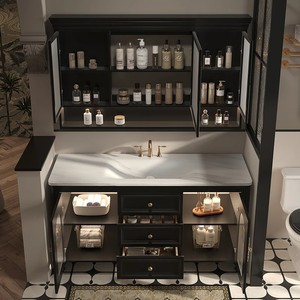 Práctica solución de almacenamiento de baño con fregadero, múltiples cajones, armarios adecuados para el diseño del baño, tocador de baño - Product Image 3