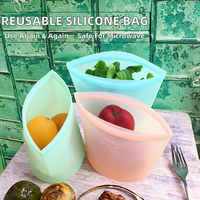 Sac de rangement sous vide en silicone réutilisable pour salon moderne, 500 ml, récipient alimentaire écologique, compatible micro-ondes
