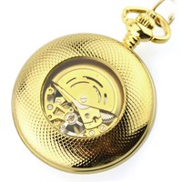 Hochwertige Messing-Taschenuhr mit Anpassbarem Design-Logo, Antik-Bronze Tarot-Stil, Steampunk Skelett Mechanische Automatik-Taschenuhr