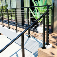 HIMOWAY Garde-corps en câble pour balustrade de terrasse, balcon, clôture extérieure, poteau de protection, système de câblage DIY