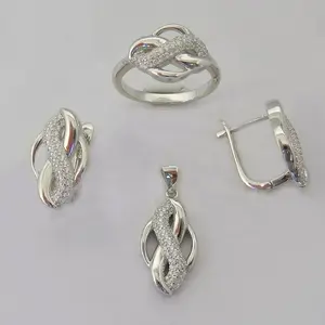 DiFeiYa 2019 new design hoop earrings zircon pendant jewelry necklaces silver 925 rings