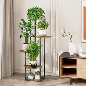 Multi-strato verniciato a polvere MDF e metallo fioriera pavimento in piedi <span class=keywords><strong>balcone</strong></span> fioriera per la casa e il giardino di stoccaggio - Product Image 1