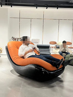 Fauteuil inclinable grand format au design moderne pour salon et bureau à domicile, en plastique renforcé de fibres de verre, confortable et idéal pour la détente