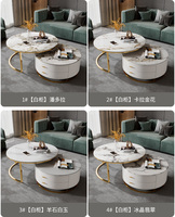 Table basse en marbre de nidification au design moderne antique caractéristique d'ascenseur mobile extensible pour hôtel maison bureau salle à manger chambre utiliser pierre