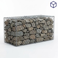 Panier Gabion en treillis métallique 2x1x0.5m, galvanisé à chaud, mailles 80x100mm, fil 2.2-2.7mm, pour jardin, potager, aménagement paysager