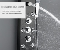 Panneau de douche doré en nickel brossé tours de colonne en acier inoxydable 304 jets cascade de spa panneau mural de douche intelligent panneau de douche