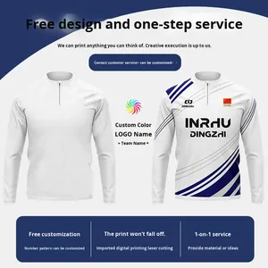 Özelleştirilmiş Logo OEM Hizmeti Kışlık Antrenman Takımı Dik Yaka Erkek Polyester/Pamuk Hızlı Kuruyan Uzun Kollu Düz Desenli Spor - Product Image 2