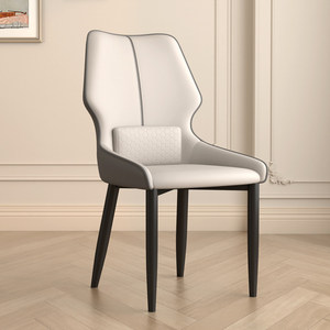 <span class=keywords><strong>Chaises</strong></span> de salle à manger en cuir modernes avec pieds en métal - Design luxueux et inspiré de l'hôtellerie - Simplicité minimaliste durable - Product Image 4